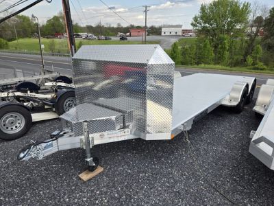 New 7 x 20 Aluma EX8220 Executive Series Car Hauler, 7K GVWR **Includes Stone Guard, Toolbox, Bed Lights, Spread Axles