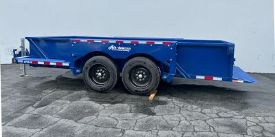 New 6'3" x 16' Air-Tow UT16-14 Steel Side Drop Deck Equipment Flatbed Trailer, 18k ***w/Spare Tire Mount & 110v Battery Charger