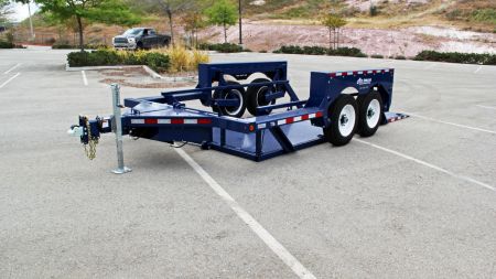 New 6'3  x 16' Air-Tow T16-14 Drop Deck Equipment Flatbed Trailer, 18k ***w/Spare Tire Mount & 110v Battery Charger