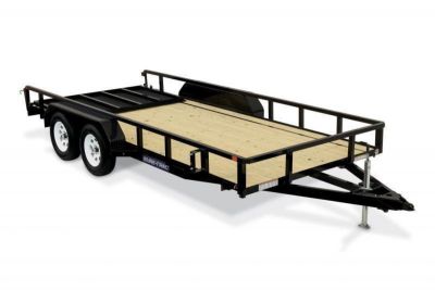 New 7 X 14 Sure-Trac Tube Top Utility Trailer, 7k GVWR ***w/Reinforced Landscape Gate, Spare Mount, Set Back Jack