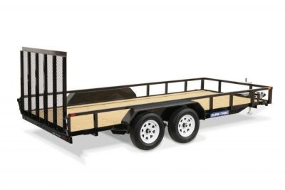 New 7 X 14 Sure-Trac Tube Top Utility Trailer, 7k GVWR ***w/Reinforced Landscape Gate, Spare Mount, Set Back Jack