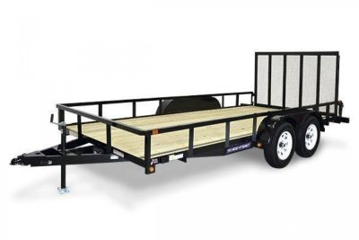 New 7 X 14 Sure-Trac Tube Top Utility Trailer, 7k GVWR ***w/Reinforced Landscape Gate, Spare Mount, Set Back Jack