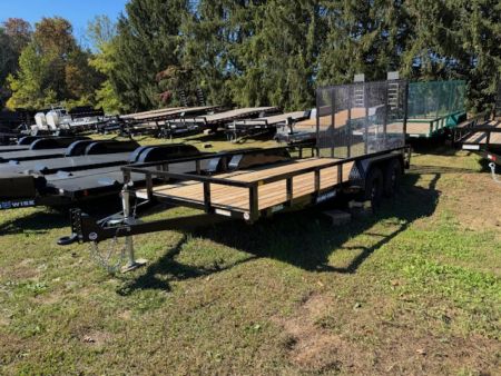 New 7 x 16 Sure-Trac Tube Top Utility Landscape Trailer 7k ***w/ 5' Ramp Gate