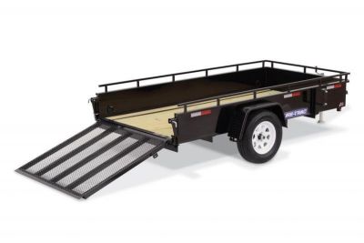 New 5 x 8 Sure-Trac Steel High Side Utility Trailer, 3k GVWR ***Spring Assist Gate, Spare Tire Mount, Set Back Jack, LED Lights