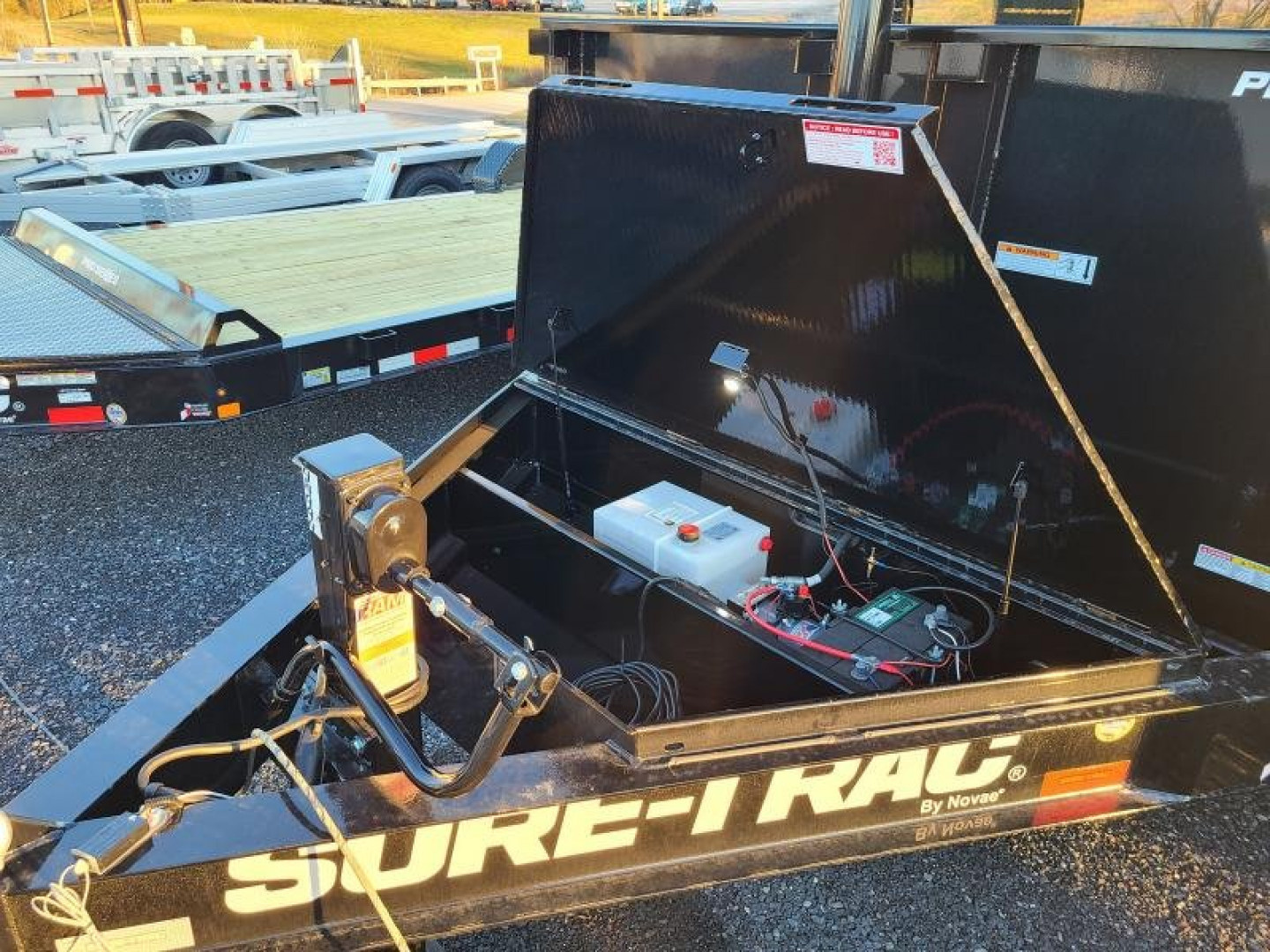 New 7 x 14 Sure-Trac Pro-Series I-Beam Frame Telescopic Dump Trailer, 15.4k GVWR w/ Hydraulic Jack