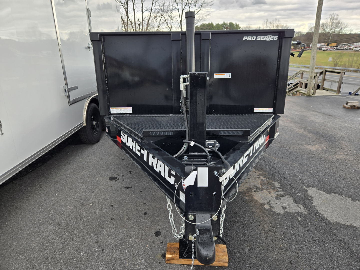 New 7 x 14 Sure-Trac Pro-Series I-Beam Frame Telescopic Dump Trailer, 15.4k GVWR w/ Hydraulic Jack