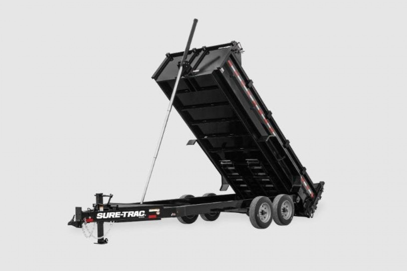 New 7 x 14 Sure-Trac Pro-Series I-Beam Frame Telescopic Dump Trailer, 15.4k GVWR w/ Hydraulic Jack