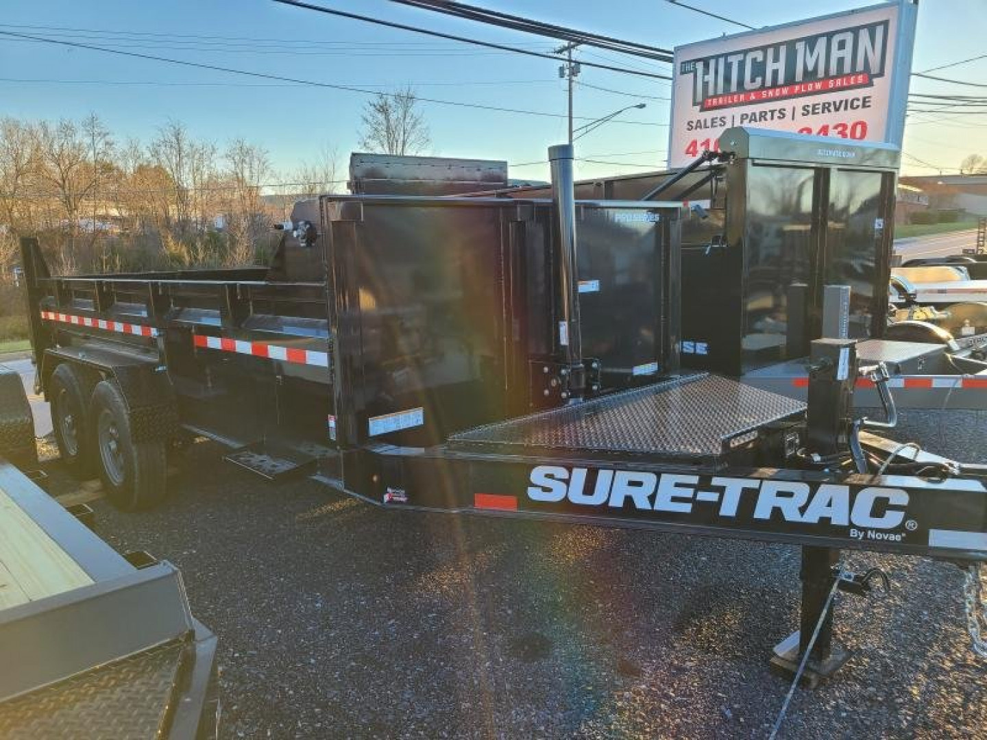New 7 x 14 Sure-Trac Pro-Series I-Beam Frame Telescopic Dump Trailer, 15.4k GVWR w/ Hydraulic Jack