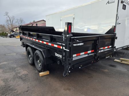 New 7 x 14 Sure-Trac Pro-Series I-Beam Frame Telescopic Dump Trailer, 15.4k GVWR w/ Hydraulic Jack
