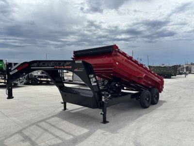 New NEW 2025 Horizon Gooseneck LZ7 14’ x 83” X 24” Dump Trailer 2-7000 lb axles = 14K