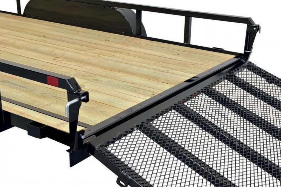 New 7 X 14 Sure-Trac HD Single Axle Tube Top Utility, 5k GVWR ***Electric Brakes & 5' Reinforced Ramp Gate