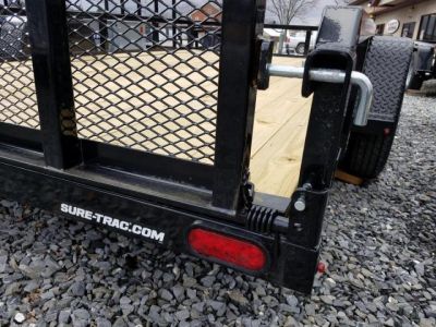 New 7 X 14 Sure-Trac HD Single Axle Tube Top Utility, 5k GVWR ***Electric Brakes & 5' Reinforced Ramp Gate