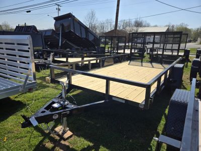 New 7 X 14 Sure-Trac HD Single Axle Tube Top Utility, 5k GVWR ***Electric Brakes & 5' Reinforced Ramp Gate