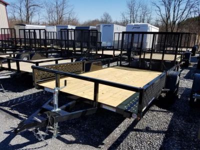 New 7 X 14 Sure-Trac Single Axle ATV Tube Top Utility Trailer, 3k GVWR ***Removable Side Ramps