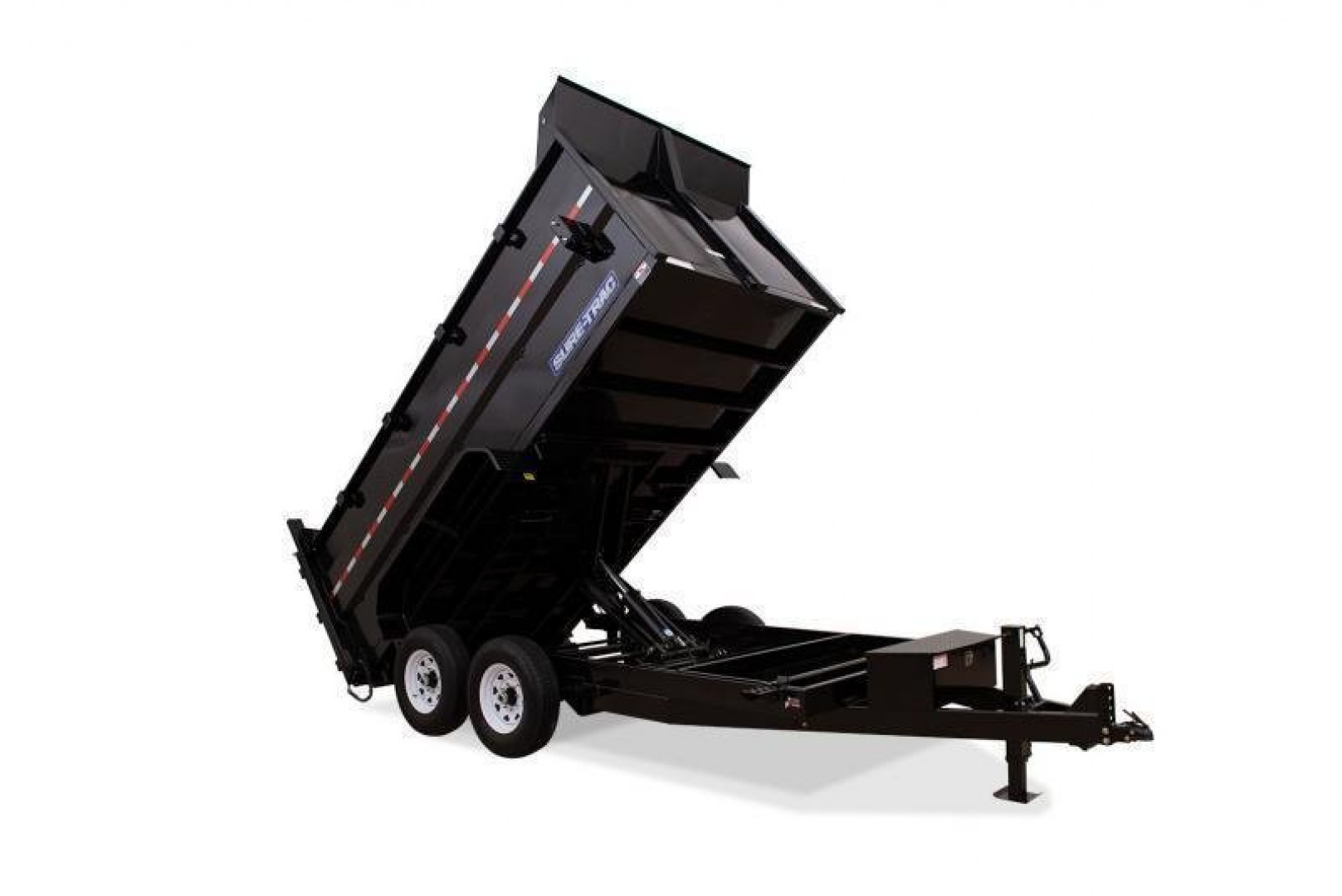 New 7 x 12 Sure-Trac Low-Pro Telescopic 4ft High Side Dump Trailer 14k