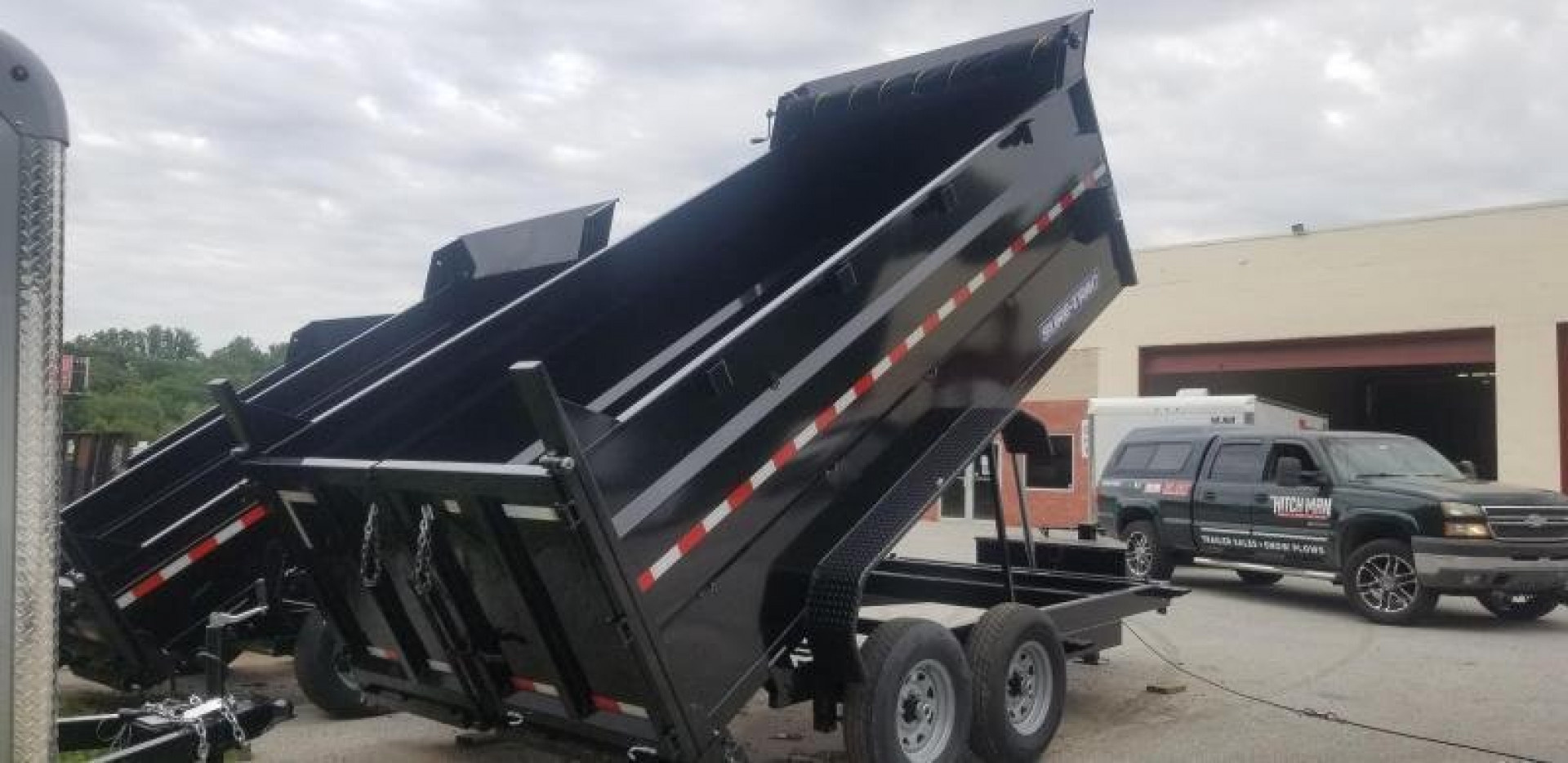 New 7 x 12 Sure-Trac Low-Pro Telescopic 4ft High Side Dump Trailer 14k