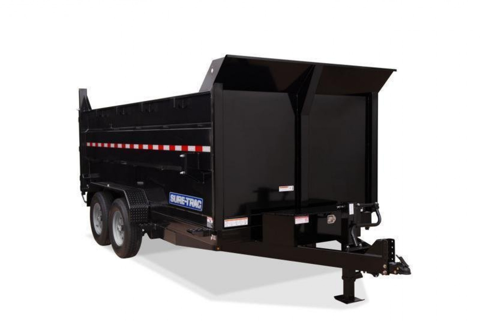 New 7 x 12 Sure-Trac Low-Pro Telescopic 4ft High Side Dump Trailer 14k