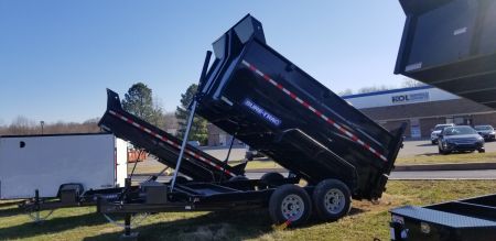 New 7 x 12 Sure-Trac Low-Pro Telescopic 4ft High Side Dump Trailer 14k