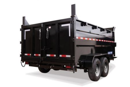 New 7 x 12 Sure-Trac Low-Pro Telescopic 4ft High Side Dump Trailer 14k