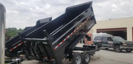 New 7 x 12 Sure-Trac Low-Pro Telescopic 4ft High Side Dump Trailer 14k