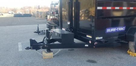 New 7 x 12 Sure-Trac Low-Pro Telescopic 4ft High Side Dump Trailer 14k