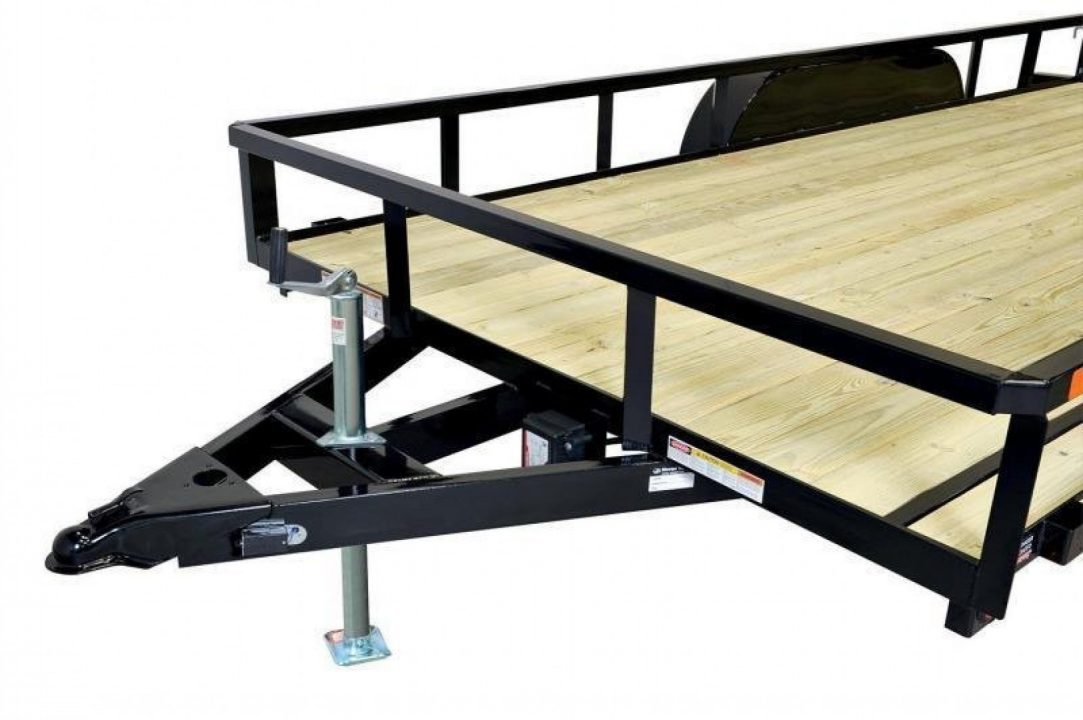 New 7 x 12 Sure-Trac Tube Top ATV Landscape Trailer, 3k GVWR ***w/Side Loading Ramps, Spring Assist Gate, Set Back Jack, & Spare Mount
