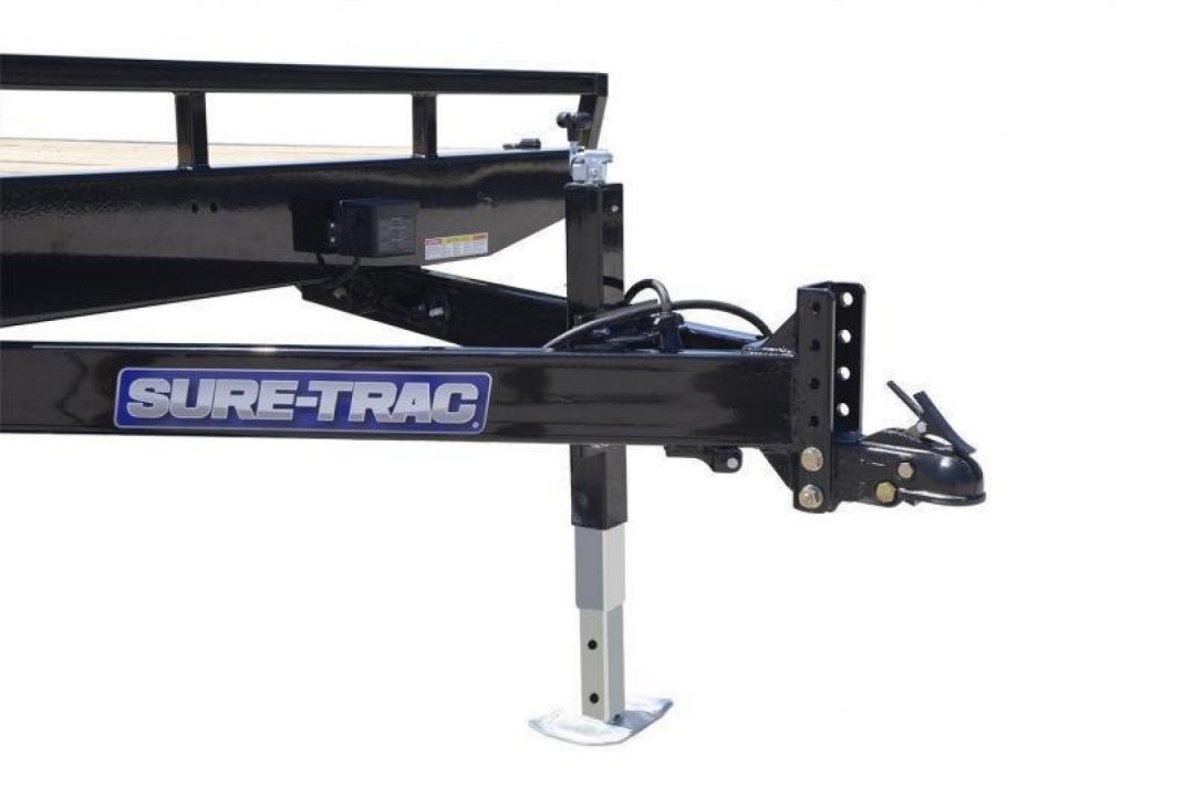 New 8.5 X 20 Sure-Trac Low Profile Flat Deck Deckover Trailer, 10k GVWR ***w/Slide In Ramps