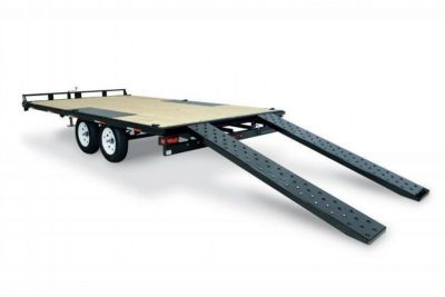 New 8.5 X 20 Sure-Trac Low Profile Flat Deck Deckover Trailer, 10k GVWR ***w/Slide In Ramps
