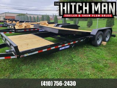 New 7' x 22' (18'+4') Sure-Trac Tilt Bed Equipment Trailer 14K GVWR **w/4' Stationary Deck