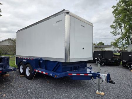 New 6'3  x 15'9  Air-Tow E16-XL Enclosed Drop Deck Equipment Trailer 14k GVWR **w/Spare Tire Mount & 110V Batt Charger