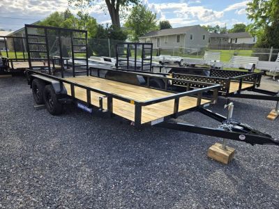 New 7 X 16 Sure-Trac Tube Top Utility Landscape Trailer 7k ***w/ 5' Reinforced Ramp Gate