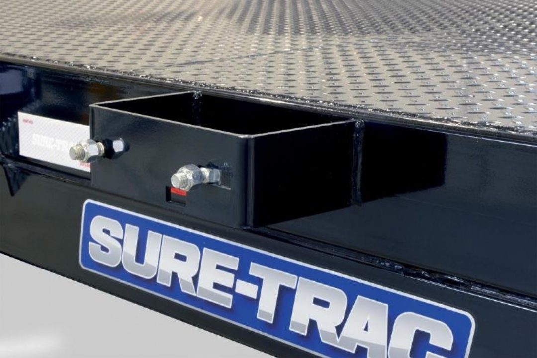 New 7 x 20 Sure Trac Steel Deck Car Hauler, 10k GVWR **w/ Both Removable Fenders, Winch Plate, Alum Wheels, Toolbox