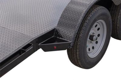 New 7 x 20 Sure Trac Steel Deck Car Hauler, 10k GVWR **w/ Both Removable Fenders, Winch Plate, Alum Wheels, Toolbox