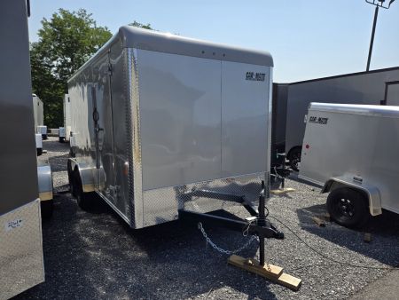 New 7 x 14 Car-Mate Custom Cargo Trailer 7k  ***Silver w/Ramp Door & 6  Extra Height