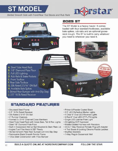New 2025 Norstar ST Truck Bed