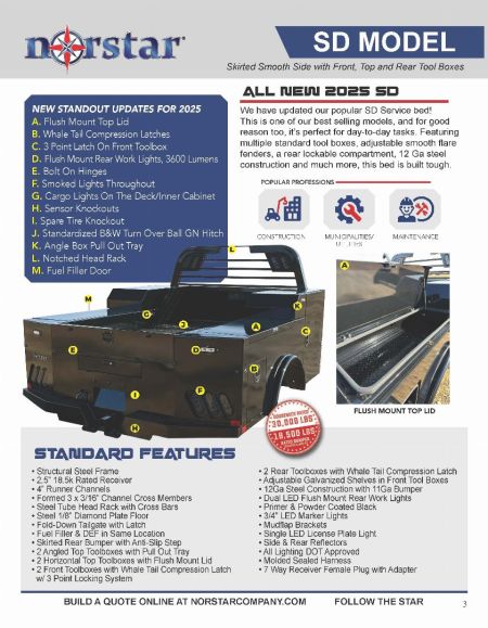 New 2025 Norstar SD Truck Bed