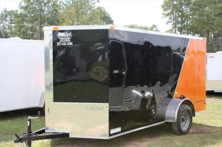 New 2026 Brand New 6 x 12 Motorcycle Cargo Trailer - Two Toned - Harley Davidson Colors