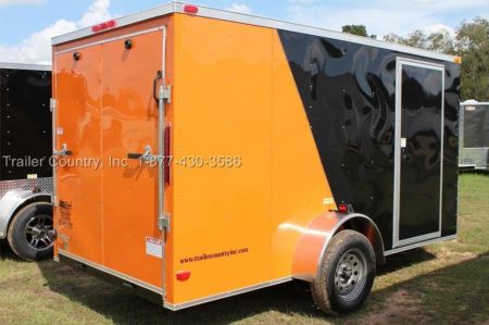 New 2026 Brand New 6 x 12 Motorcycle Cargo Trailer - Two Toned - Harley Davidson Colors