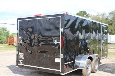 New 2026 New 7 X 14 Tandem Axle, V-Nosed Enclosed Motorcycle Cargo Trailer.