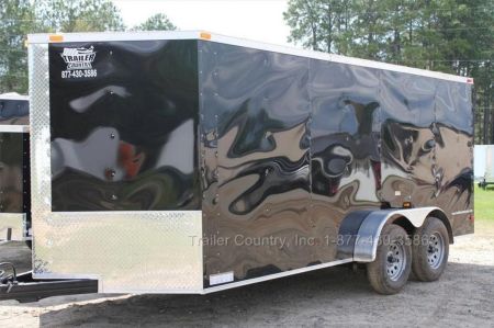 New 2026 New 7 X 14 Tandem Axle, V-Nosed Enclosed Motorcycle Cargo Trailer.