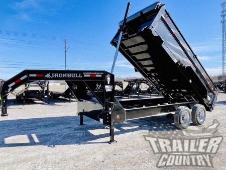 New 2026 NEW 7' x 16' Iron Bull 3 Stage Telescopic Hydraulic Hoist GN Dump Trlr w/ 36  High Sides