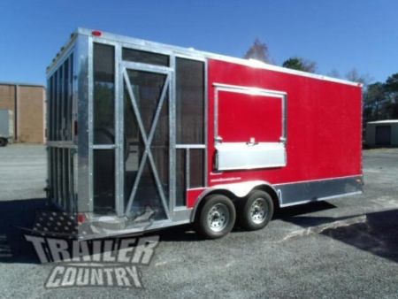 New 2026 8.5X20 V NOSE ENCLOSED CARGO CONCESSION VENDING TRAILER W/ PORCH