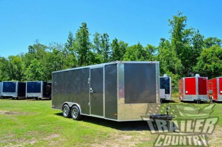 New 2026 New Model 8.5x18 Tandem Axle, Enclosed Car Hauler Cargo Race Toy Hauler