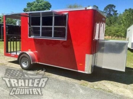 New 2026 NEW 6 X 14 Single Axle, Enclosed Mobile Kitchen Concession ~ Food Vending Trlr