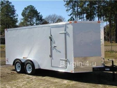 New 2026 Brand New 7x16 Tandem Axle, V-Nosed Enclosed Trailer - Led Lighting