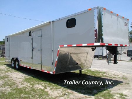 New 2026 Brand New 8.5x24 + 8' RISER Tandem Axle, Enclosed Gooseneck Cargo Trailer