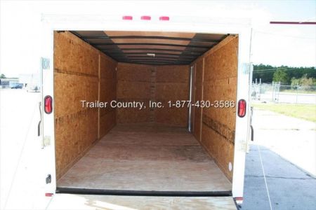 New 2026 Brand New 7 X 16 Tandem Axle, V-Nosed Enclosed Motorcycle Cargo Trailer