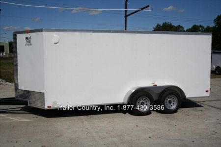 New 2026 Brand New 7 X 16 Tandem Axle, V-Nosed Enclosed Motorcycle Cargo Trailer