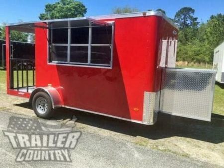 New 2026 NEW 6 X 14 Single Axle, Enclosed Mobile Kitchen Concession ~ Food Vending Trlr