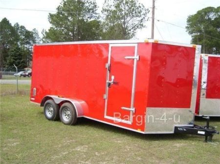 New 2026 Brand New Elite Series 7x16 Tandem Axle, V-Nosed Enclosed Trailer